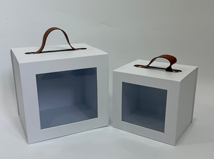 Набор коробок "Импровизация" 20x20x17 см,16x16x14 см, 2 шт., белый