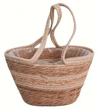 Корзина плетеная из рогоза: 33x27xH20,5xHH40  20,5x8, 1 шт.