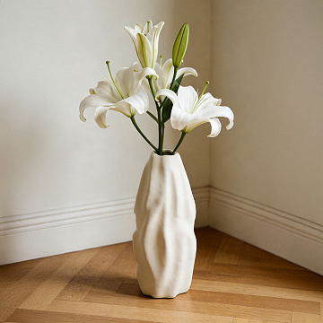 Ваза керамическая, цвет белый, 11*25 см