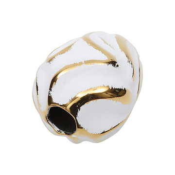 Ваза керамическая, цвет бело-золотой, 12,5*14 см