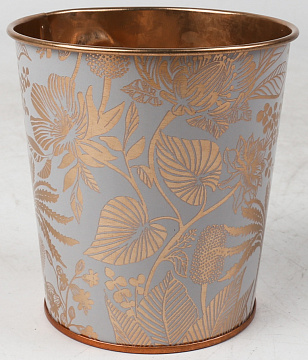 Декоративное кашпо "Золотые листья " D9.8XH10CM B:D7.6CM, металл