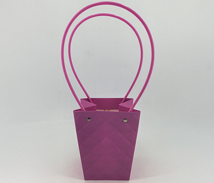 Пакет подарочный тисненый, 12*8*12.5 см 10 шт./упак., цикламеновый