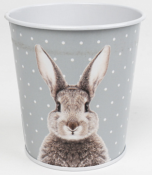 Декоративное кашпо "Пушистый зайка " D8XH8CM  B:D6.8CM, металл