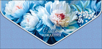 Открытка-конверт "С Днем Рождения", размер: 9,3х19 см, в упак. 1 шт.