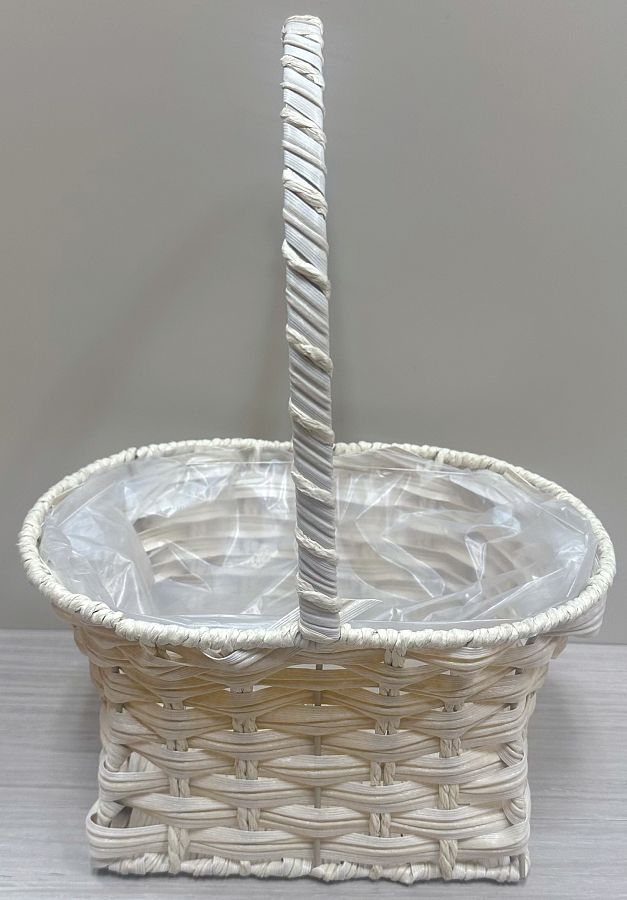 Корзина плетеная (искусств.ротанг): 26*19*14H 35HH, 1 шт., белый