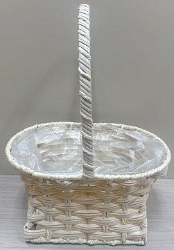 Корзина плетеная (искусств.ротанг): 26*19*14H 35HH, 1 шт., белый