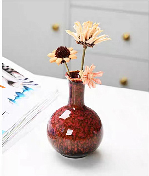 Ваза керамическая, цвет красный, 7,5*10,1 см