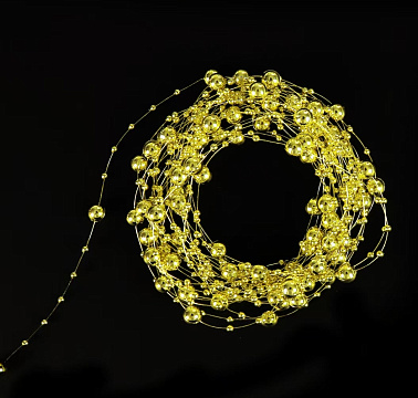 Жемчужная нить на катушке, 3+8 мм * 60 м, золото