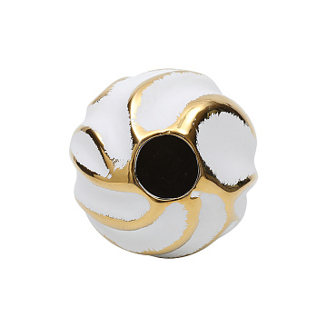 Ваза керамическая, цвет бело-золотой, 12,5*14 см