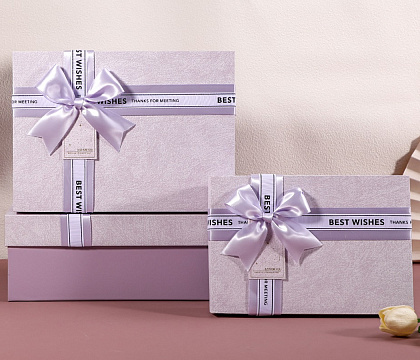 Набор коробок подарочных 29*21*9,5, 26*19*8, 23*17*6,5 см, 3 шт., светло-голубой