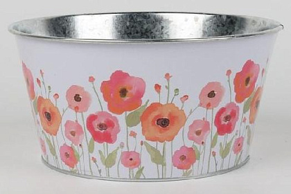 Декоративное кашпо "Маки" D19.5XH9.8CM/B15.2,металл