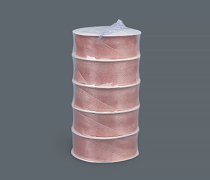 Лента органза на картонн.катушке, 25мм*25ярд, ванильный (5 шт/упак)