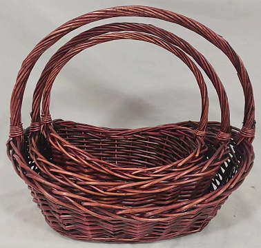 Н-р корзин (ива): 48x35xH13/18xHH40, 40x30xH12/16xHH35, 33x25xH10/14xHH29, 3 шт. кор