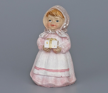Декоративное новогоднее изделие Девочка, 11 см, светло-розовый