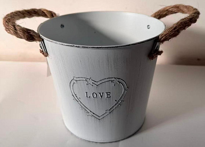 Кашпо металлическое 18*16*14 , 1 шт., белый