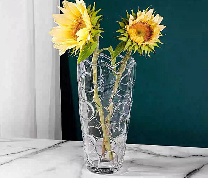 Ваза стеклянная D12 * H25 * BD8 см, 1 шт., прозрачный