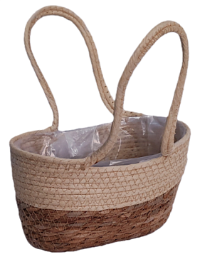 Корзина плетеная (рогоз/эколоза): 23x13xH13XHH30XB18X9, 1 шт., натуральный