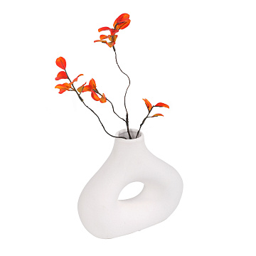 Ваза керамическая, цвет белый, 18,5*5,5*14,5 см