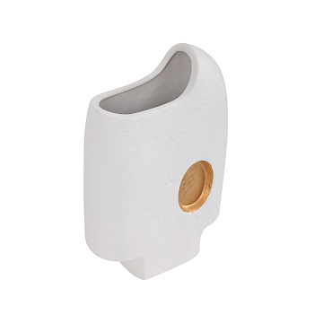 Ваза керамическая, цвет бело-золотой, 19*9,5*29 см