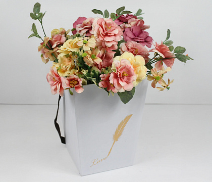 Коробка под цветы 12,7x12,7x22,7H, 1 шт., белый