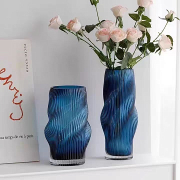 Ваза стеклянная D15 * H24,8, 1 шт., синий