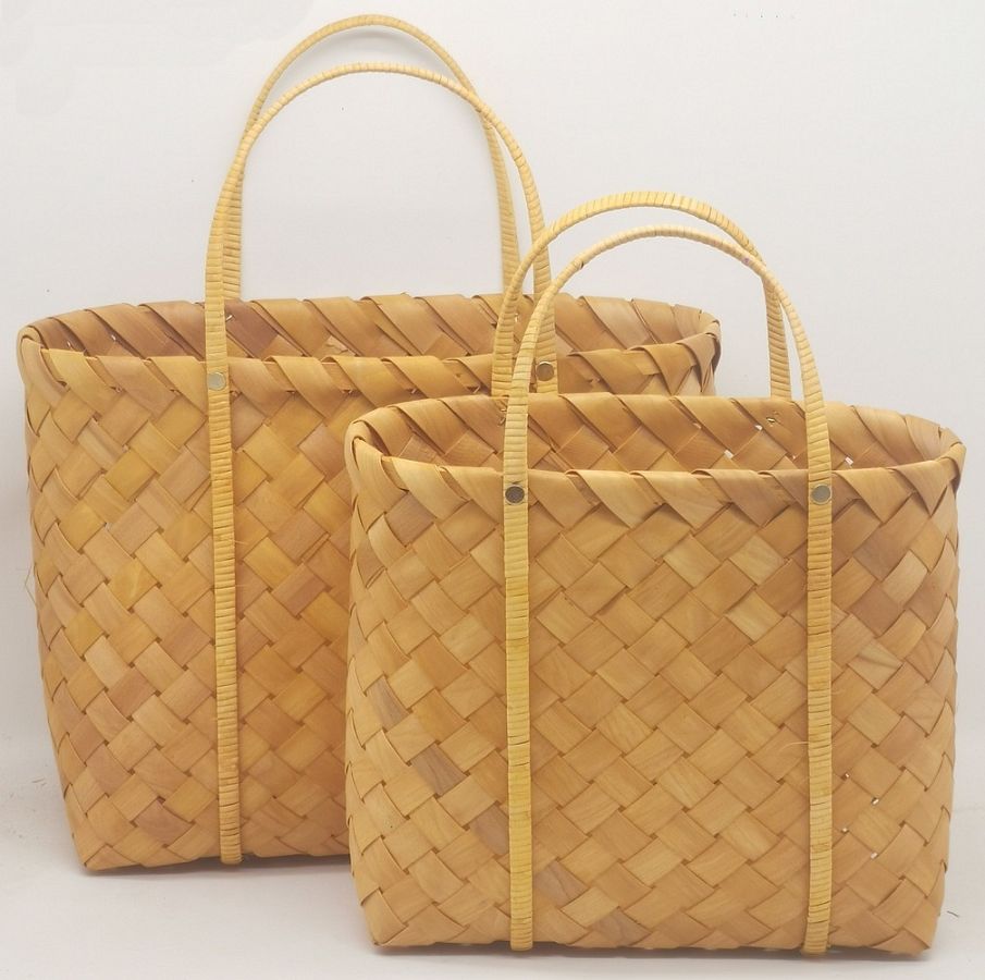 Набор корзин плетеных (секвойя), 43x19xH32/48 см B/37x14 см, 34x15xH29/42 см B/ 31x10 см, 2 шт., натур.