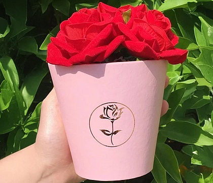 Коробка под цветы 10,7x10,6 см, св.розовый