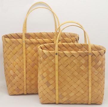 Набор корзин плетеных (секвойя), 43x19xH32/48 см B/37x14 см, 34x15xH29/42 см B/ 31x10 см, 2 шт., натур.