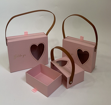 Набор коробок "Любовный комплимент" 22,5x15,5x7,5 см,18,5x13x6,5 см, 15x10,5x5,5 см, 3 шт., св.розовый