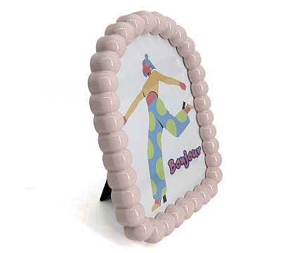 Фоторамка декоративная из МДФ серия "Бабл Бейб", цвет розовый, со стеклом, 13x18 см