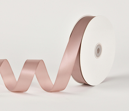 Лента атласная полиэстер 2.5 см*80 ярдов, латте (5 шт./упак.)