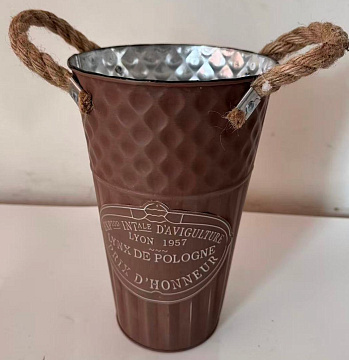 Вазон металлический 15*25*10, 1 шт., шоколадный