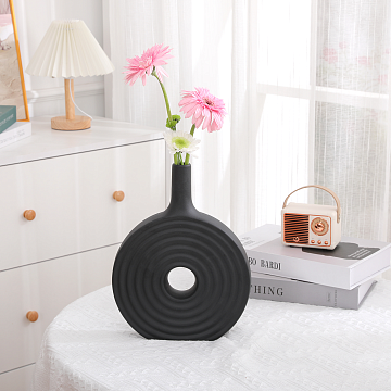 Ваза керамическая, цвет черный, 21*28,2 см