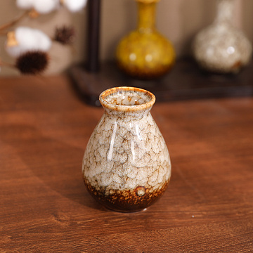 Ваза керамическая, цвет черный, 8*10,9 см