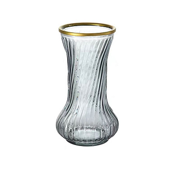 Ваза стеклянная D12,5 * H21,5 см, 1 шт., серый
