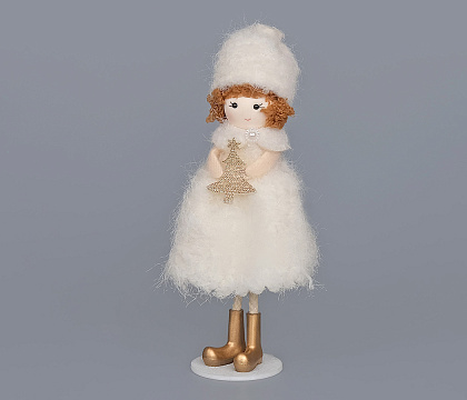 Новогоднее декоративное изделие "Фея", 19 см, шампань