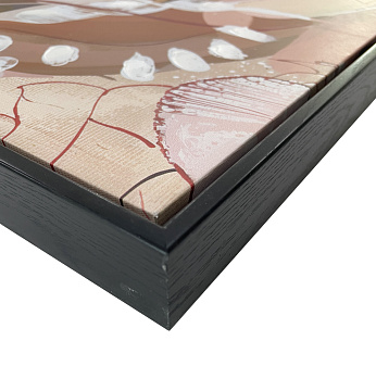 Картина "Бордо", 30% ручная работа, рама пластиковая, 60*60*3,5