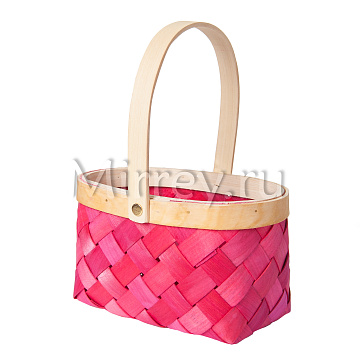 Корзина плетеная (секвойя), 19,5х13хH11/25 см, 1 шт., красный