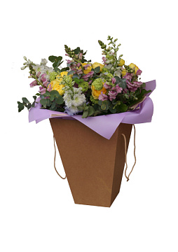 Коробка для цветов 160*300*430 М, Крафт 10шт/уп
