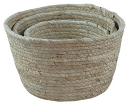 Набор корзин плетеных (рогоз): D22xH16 BD16, D20xH13 BD14, D16xH11 BD11, 3 шт.