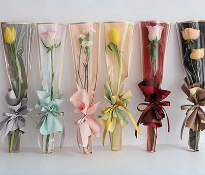 Упак. материал набор конусных пакетов с кантом, 50 мкр, 12.5 см х 4 см х 45 см, 50 шт/упак, красный