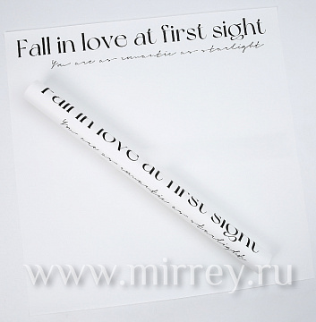  Упак. материал флористическая пленка "FALL IN LOVE", 65 мкр, 58 см х 10 м, белый