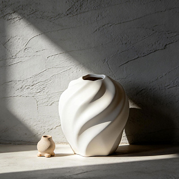 Ваза керамическая, цвет белый, 12,5*14 см