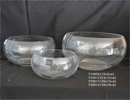 Ваза стеклянная D18*H9, 1 шт., прозрачный