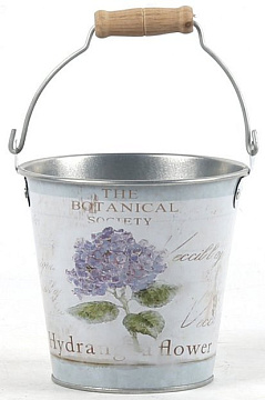 Декоративное кашпо-ведерко "Цветок гортензии" D12X14,5xH13CM/22см, металл