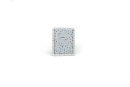 Фоторамка декоративная из эпоксидной смолы, серия "Бабл", цвет белый, со стеклом, 20x25 см