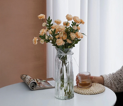 Ваза стеклянная 9,5*13*30 см, 1 шт., прозрачный