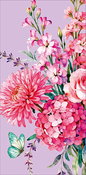 Открытка-конверт "Цветы!", размер: 8,3х16,7 см, в упак. 10 шт.