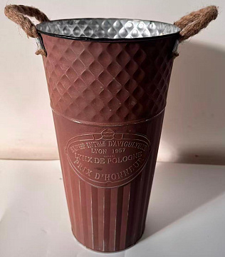 Вазон металлический 20*35*13, 1 шт., шоколадный