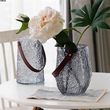 Ваза стеклянная D16,5 * H19,5 см, 1 шт., серый